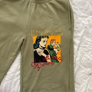 Boys Lie Thermal Wide Leg Pants with Pop Art Patch